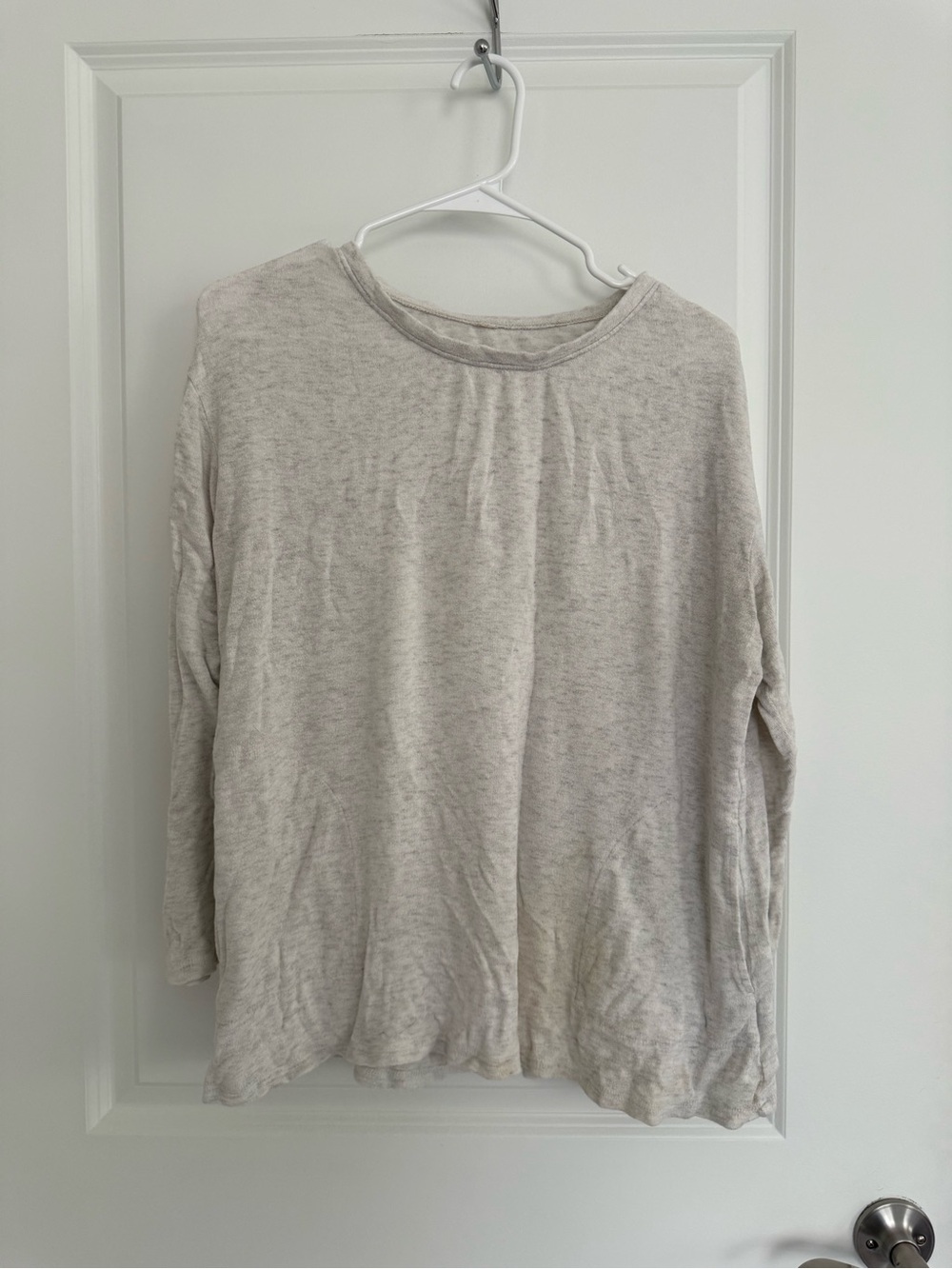 Women's Lightweight Long-Sleeve Crewneck Top - Cream